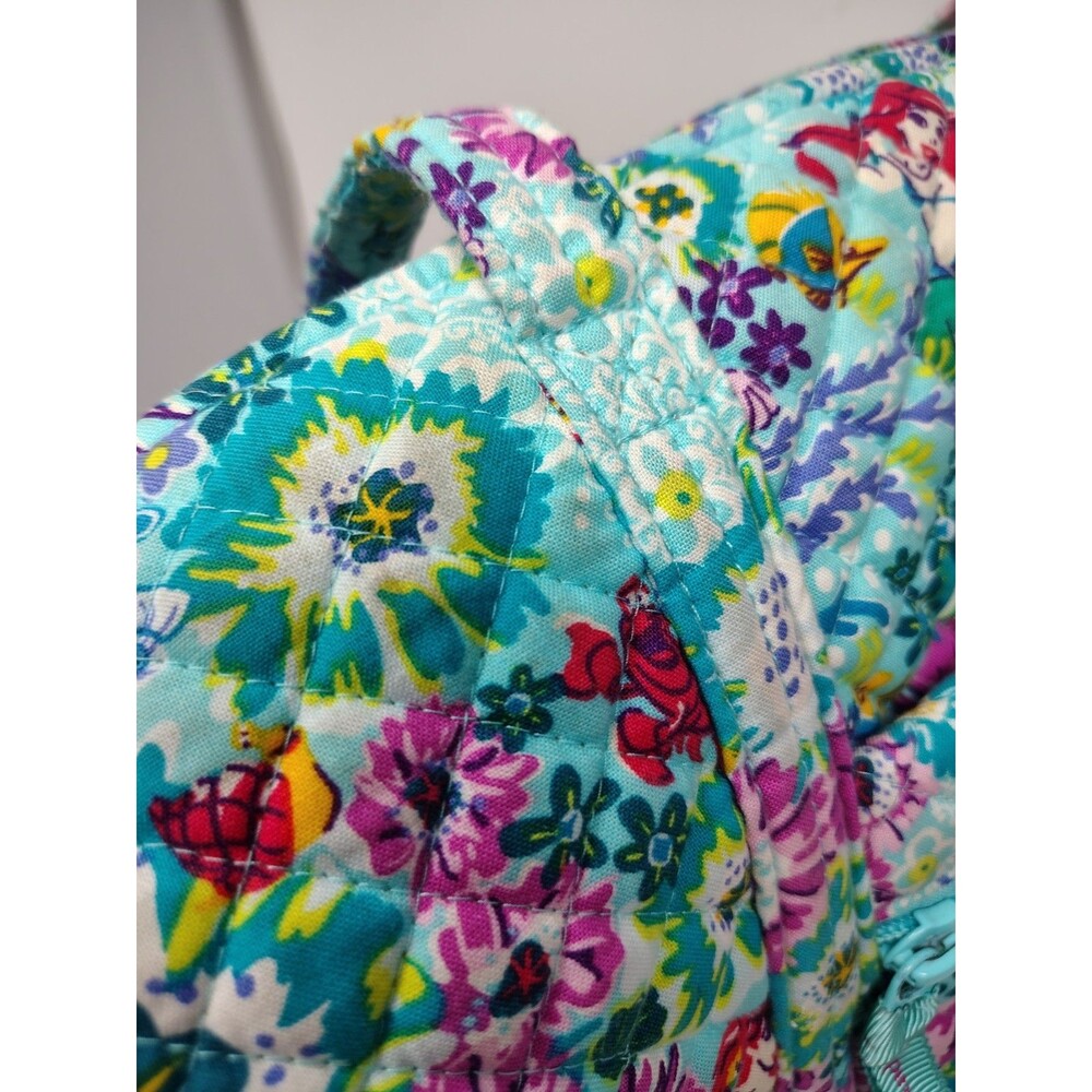 Vera Bradley Original Zip Tote In Disney Ariel Little Mermaid Floral - Picture 2 of 13